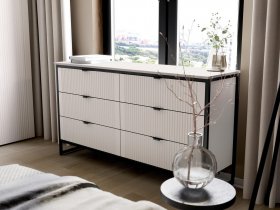 Комод 6 ящиков Нора (персидский жемчуг) в Мирном - mirnyj.mebel-nsk.ru | фото