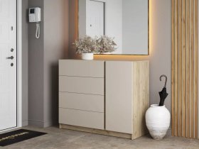 Комод Бостон  КМ-001 (дуб крафт серый/кашемир) в Мирном - mirnyj.mebel-nsk.ru | фото