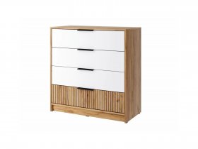 Комод КМ-001 Ивис (дуб крафт золотой/белый) в Мирном - mirnyj.mebel-nsk.ru | фото