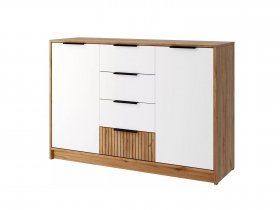 Комод КМ-002 Ивис (дуб крафт золотой/белый) в Мирном - mirnyj.mebel-nsk.ru | фото
