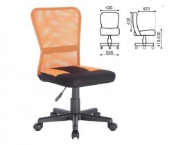 Кресло компактное BRABIX Smart MG-313, без подлокотников, комбинированное, черное/оранжевое в Мирном - mirnyj.mebel-nsk.ru | фото
