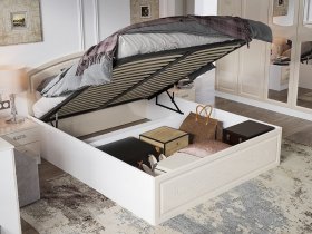 Кровать двуспальная 1,6 м Венеция КРМП-160 с подъемным механизмом в Мирном - mirnyj.mebel-nsk.ru | фото