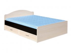 Кровать  двуспальная с ящиками 1,6м-1 (круглая спинка) в Мирном - mirnyj.mebel-nsk.ru | фото