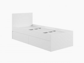 Кровать односпальная с ящиками 0,9м Мадера-М900 (белый) в Мирном - mirnyj.mebel-nsk.ru | фото