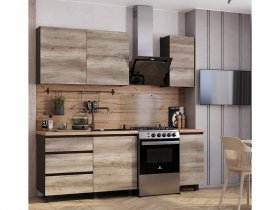 Кухонный гарнитур Энигма 1,6м (венге/дуб каньон) в Мирном - mirnyj.mebel-nsk.ru | фото