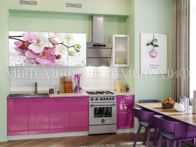 Кухонный гарнитур Орхидея (сиреневый) в Мирном - mirnyj.mebel-nsk.ru | фото