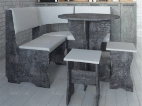 Кухонный уголок Лотос  (цемент темный к/з White) в Мирном - mirnyj.mebel-nsk.ru | фото