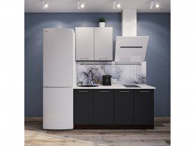 Модульная кухня Классика (белый глянец/черный) в Мирном - mirnyj.mebel-nsk.ru | фото