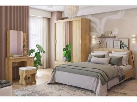 Модульная спальня Виктория-1 (дуб крафт золотой) в Мирном - mirnyj.mebel-nsk.ru | фото