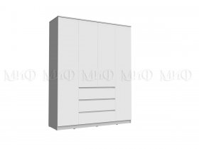 Шкаф 1600 с ящиками Челси (белый) в Мирном - mirnyj.mebel-nsk.ru | фото