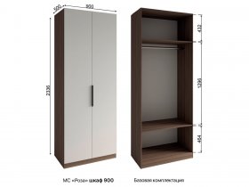 Шкаф 900 Роза (орех франклин карамельный/бежевый скин) в Мирном - mirnyj.mebel-nsk.ru | фото