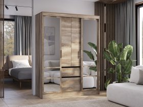 Шкаф-купе ШКК-06 Энигма (венге/дуб каньон) в Мирном - mirnyj.mebel-nsk.ru | фото