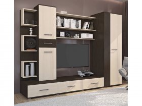 Стенка Верона (дуб венге/дуб молочный) в Мирном - mirnyj.mebel-nsk.ru | фото