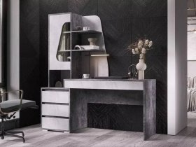 Стол компьютерный Пифагор (цемент темный/цемент светлый) в Мирном - mirnyj.mebel-nsk.ru | фото