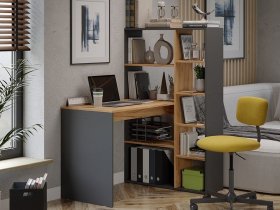 Стол письменный тип 16 (дуб крафт золотой/графит серый) в Мирном - mirnyj.mebel-nsk.ru | фото