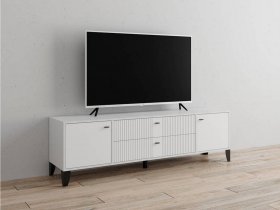 Тумба под ТВ Парус-10 (белый/белый снег) в Мирном - mirnyj.mebel-nsk.ru | фото