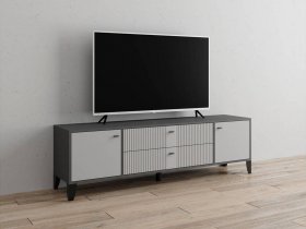 Тумба под ТВ Парус-10 (графит/светло-серый) в Мирном - mirnyj.mebel-nsk.ru | фото