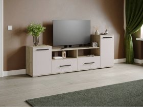 Тумба под ТВ Парус-2 (дуб крафт серый/кашемир) в Мирном - mirnyj.mebel-nsk.ru | фото